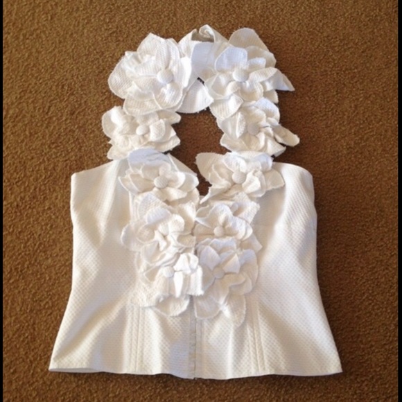 Anne Fontaine Tops - 🎉HP🎉 Anne Fontaine floral bustier halter top
